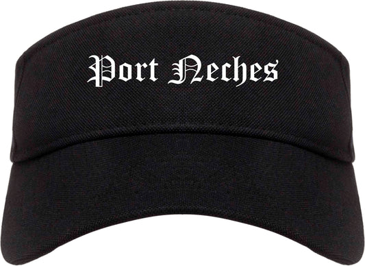 Port Neches Texas TX Old English Mens Visor Cap Hat Black