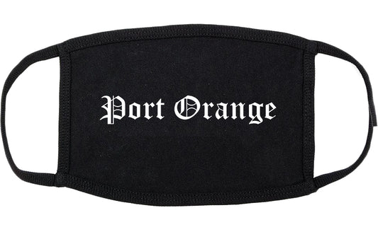 Port Orange Florida FL Old English Cotton Face Mask Black