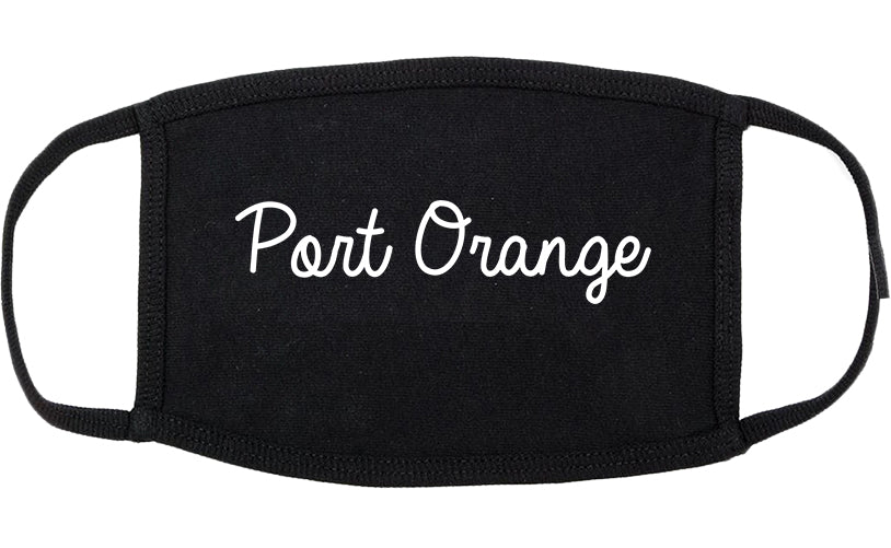 Port Orange Florida FL Script Cotton Face Mask Black