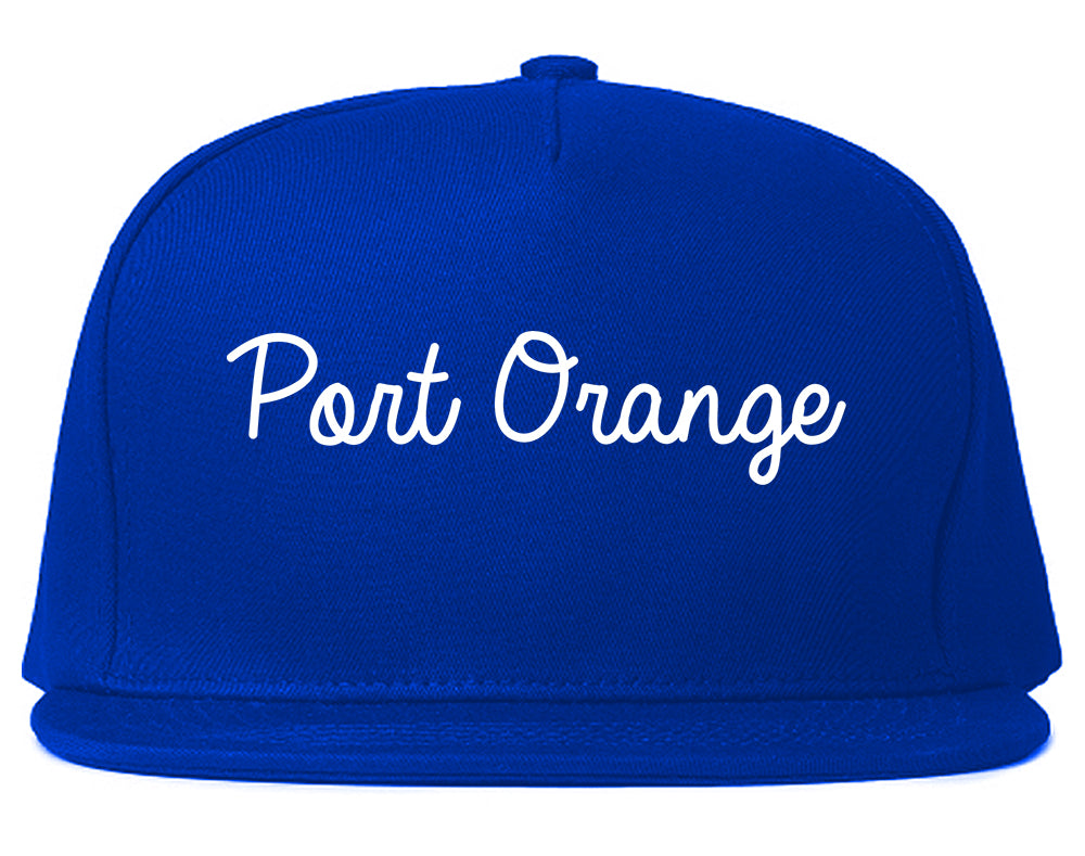 Port Orange Florida FL Script Mens Snapback Hat Royal Blue