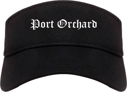 Port Orchard Washington WA Old English Mens Visor Cap Hat Black