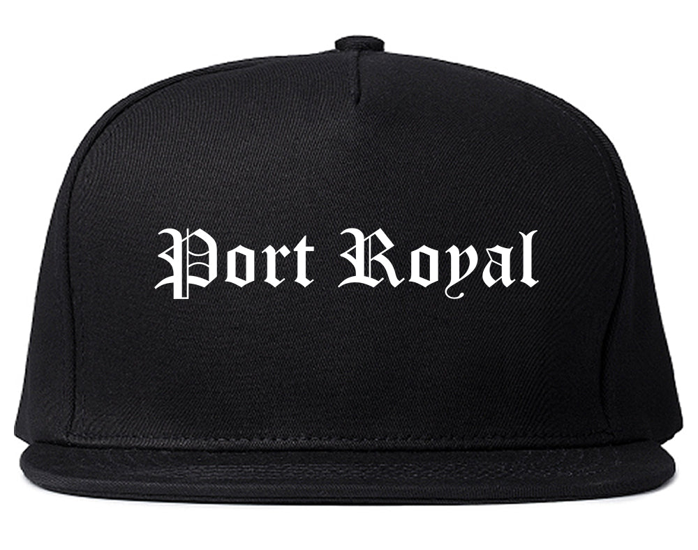 Port Royal South Carolina SC Old English Mens Snapback Hat Black