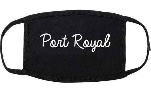 Port Royal South Carolina SC Script Cotton Face Mask Black