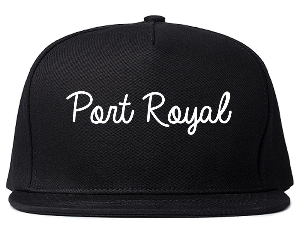 Port Royal South Carolina SC Script Mens Snapback Hat Black