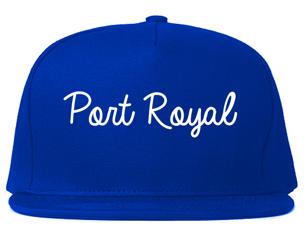 Port Royal South Carolina SC Script Mens Snapback Hat Royal Blue