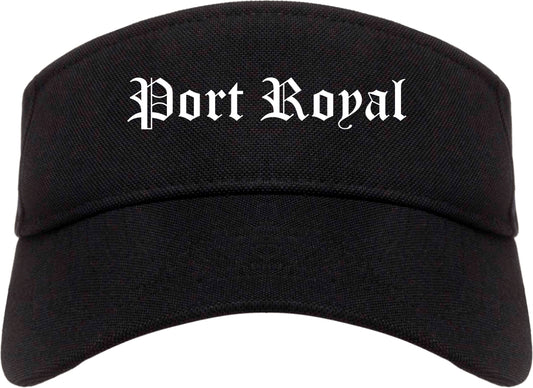 Port Royal South Carolina SC Old English Mens Visor Cap Hat Black