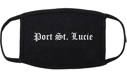 Port St. Lucie Florida FL Old English Cotton Face Mask Black