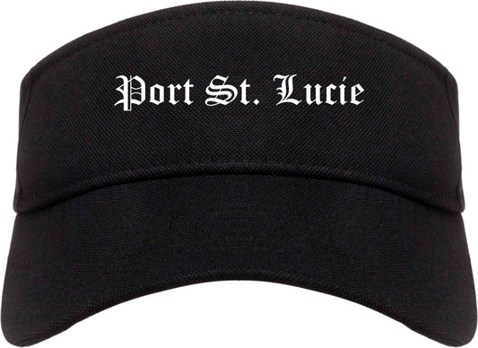 Port St. Lucie Florida FL Old English Mens Visor Cap Hat Black
