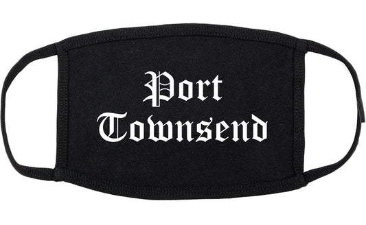 Port Townsend Washington WA Old English Cotton Face Mask Black