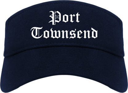 Port Townsend Washington WA Old English Mens Visor Cap Hat Navy Blue