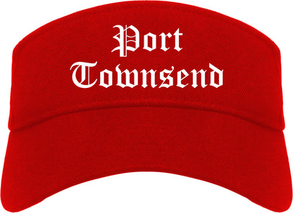 Port Townsend Washington WA Old English Mens Visor Cap Hat Red