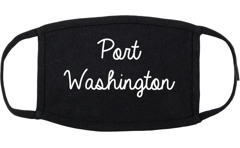 Port Washington Wisconsin WI Script Cotton Face Mask Black
