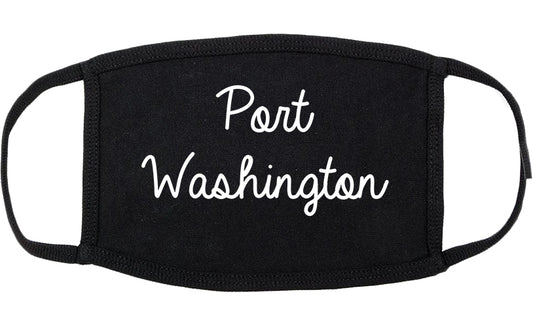 Port Washington Wisconsin WI Script Cotton Face Mask Black