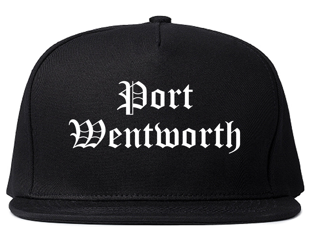Port Wentworth Georgia GA Old English Mens Snapback Hat Black
