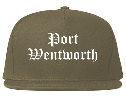 Port Wentworth Georgia GA Old English Mens Snapback Hat Grey
