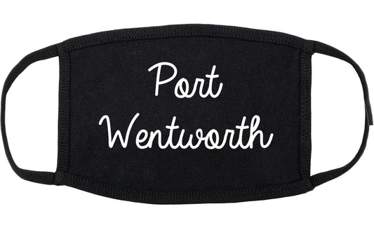 Port Wentworth Georgia GA Script Cotton Face Mask Black