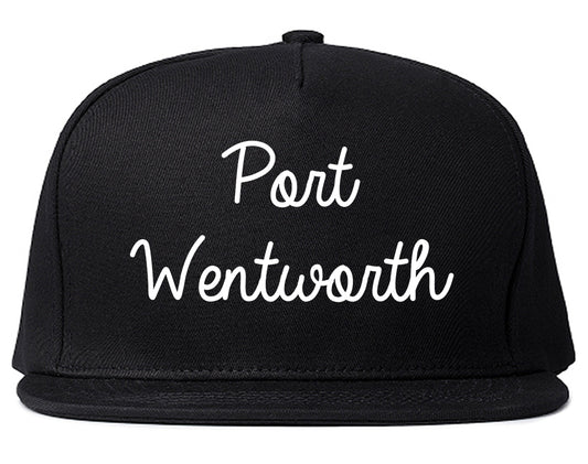 Port Wentworth Georgia GA Script Mens Snapback Hat Black