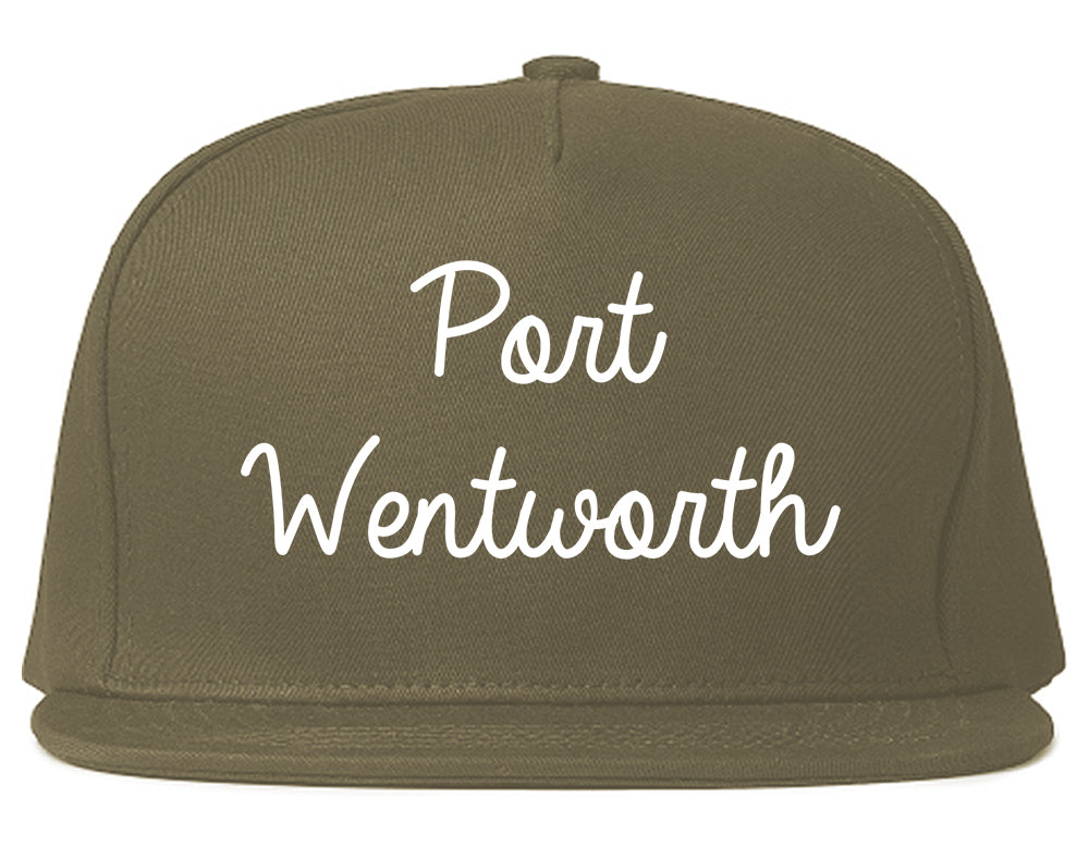 Port Wentworth Georgia GA Script Mens Snapback Hat Grey