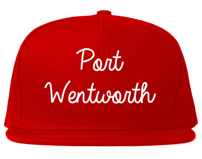 Port Wentworth Georgia GA Script Mens Snapback Hat Red