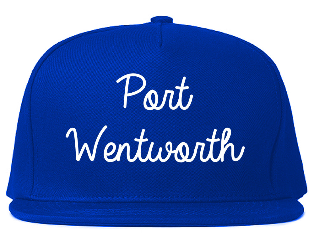 Port Wentworth Georgia GA Script Mens Snapback Hat Royal Blue