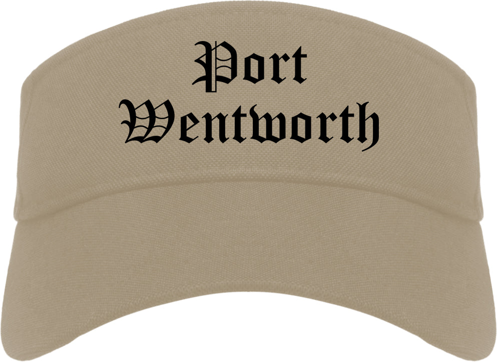 Port Wentworth Georgia GA Old English Mens Visor Cap Hat Khaki