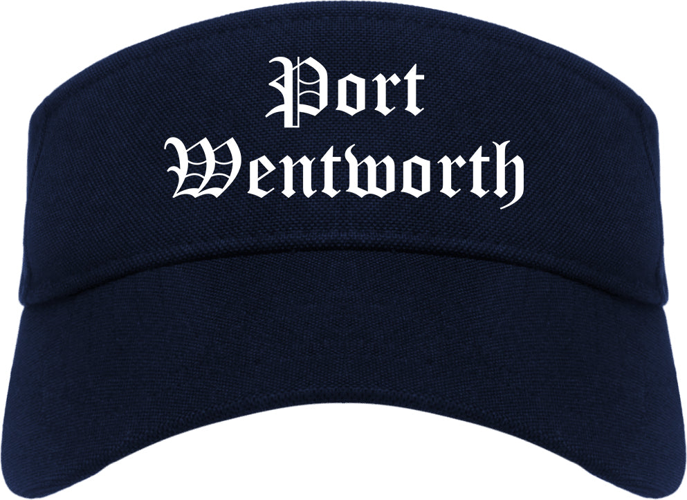 Port Wentworth Georgia GA Old English Mens Visor Cap Hat Navy Blue