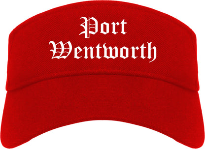 Port Wentworth Georgia GA Old English Mens Visor Cap Hat Red