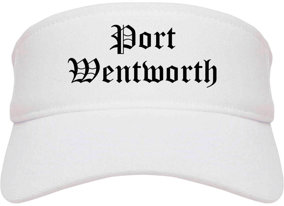 Port Wentworth Georgia GA Old English Mens Visor Cap Hat White