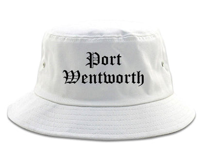 Port Wentworth Georgia GA Old English Mens Bucket Hat White