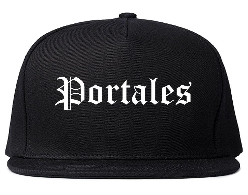 Portales New Mexico NM Old English Mens Snapback Hat Black