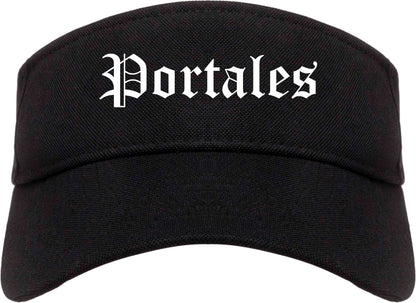 Portales New Mexico NM Old English Mens Visor Cap Hat Black