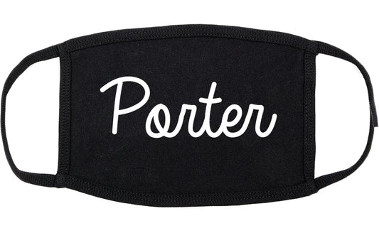 Porter Indiana IN Script Cotton Face Mask Black