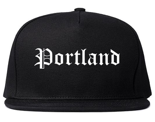 Portland Indiana IN Old English Mens Snapback Hat Black