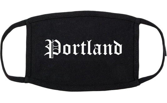 Portland Oregon OR Old English Cotton Face Mask Black