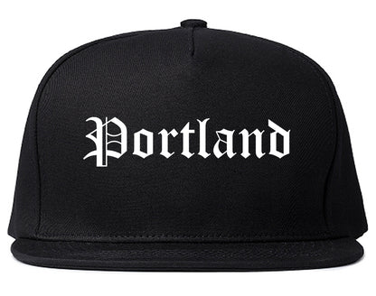 Portland Oregon OR Old English Mens Snapback Hat Black
