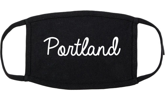 Portland Oregon OR Script Cotton Face Mask Black