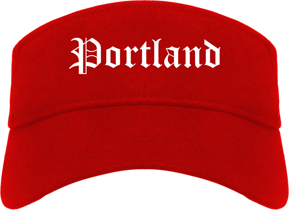 Portland Oregon OR Old English Mens Visor Cap Hat Red