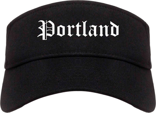 Portland Texas TX Old English Mens Visor Cap Hat Black