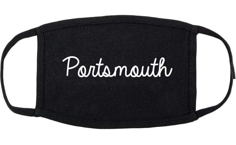 Portsmouth New Hampshire NH Script Cotton Face Mask Black