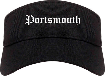 Portsmouth Ohio OH Old English Mens Visor Cap Hat Black