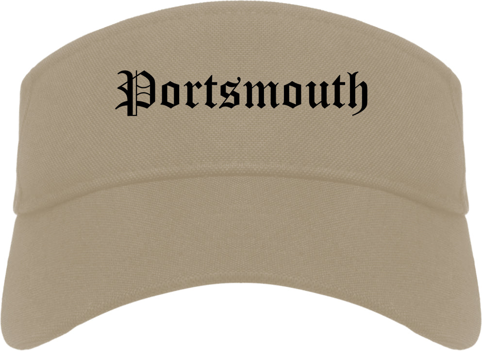 Portsmouth Ohio OH Old English Mens Visor Cap Hat Khaki