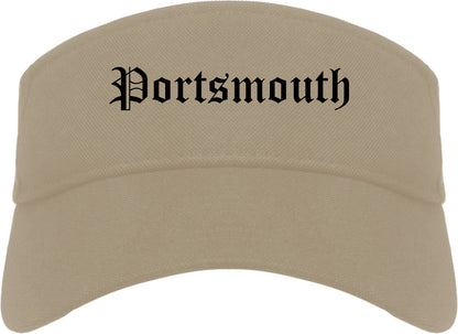Portsmouth Ohio OH Old English Mens Visor Cap Hat Khaki