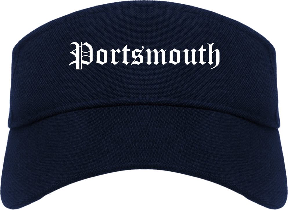 Portsmouth Ohio OH Old English Mens Visor Cap Hat Navy Blue
