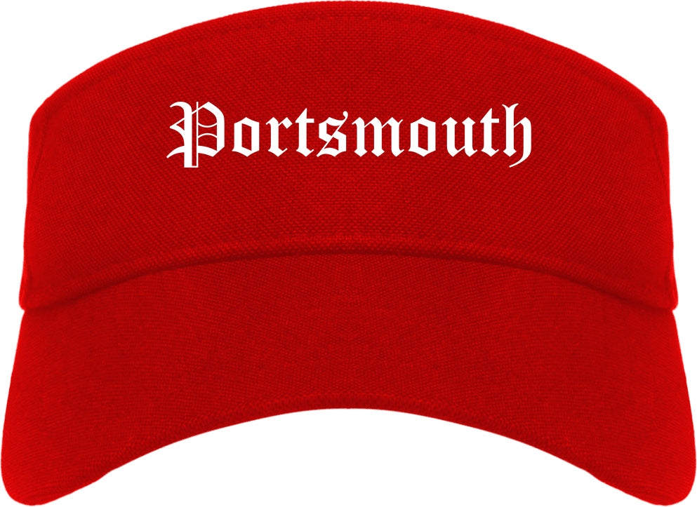 Portsmouth Ohio OH Old English Mens Visor Cap Hat Red