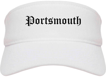Portsmouth Ohio OH Old English Mens Visor Cap Hat White