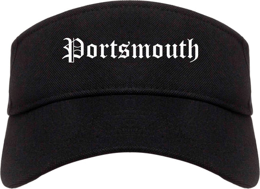 Portsmouth Virginia VA Old English Mens Visor Cap Hat Black
