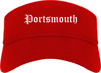 Portsmouth Virginia VA Old English Mens Visor Cap Hat Red