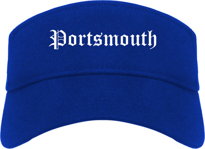 Portsmouth Virginia VA Old English Mens Visor Cap Hat Royal Blue