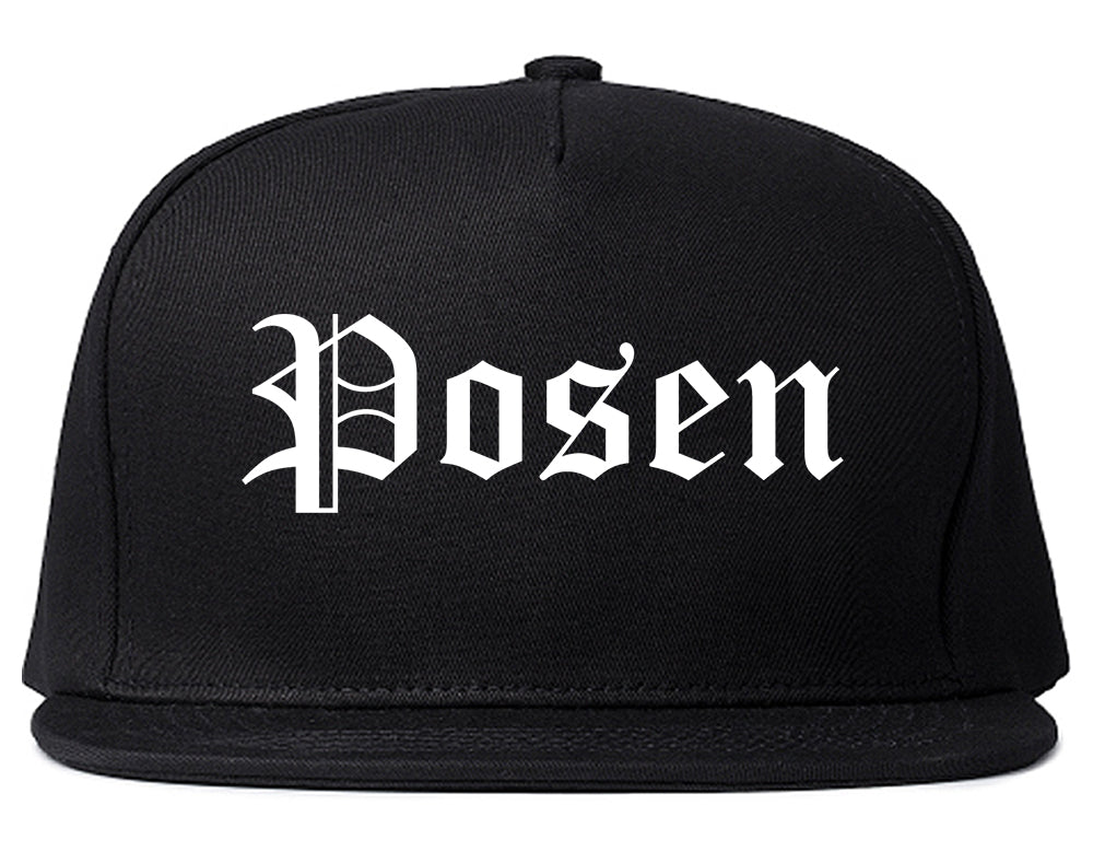 Posen Illinois IL Old English Mens Snapback Hat Black