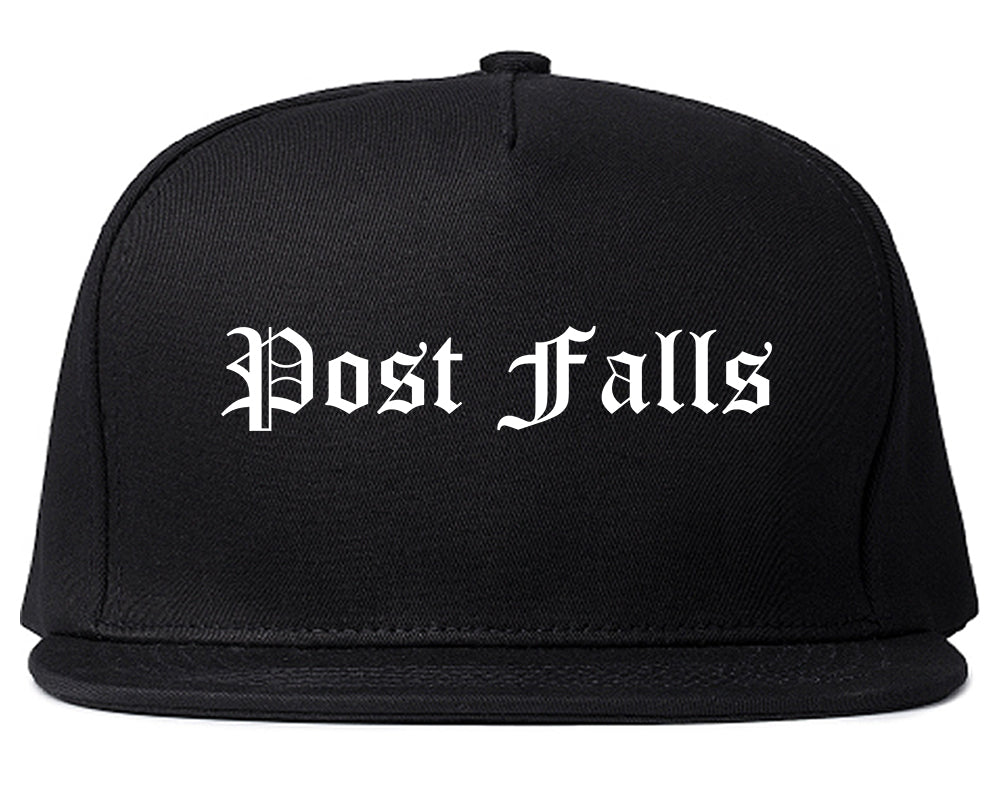 Post Falls Idaho ID Old English Mens Snapback Hat Black